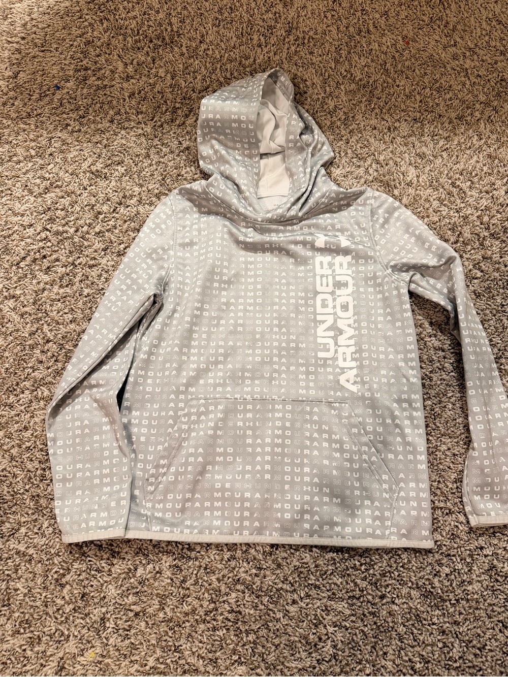 Under Armour Gray All-Over Logo Pullover Hoodie